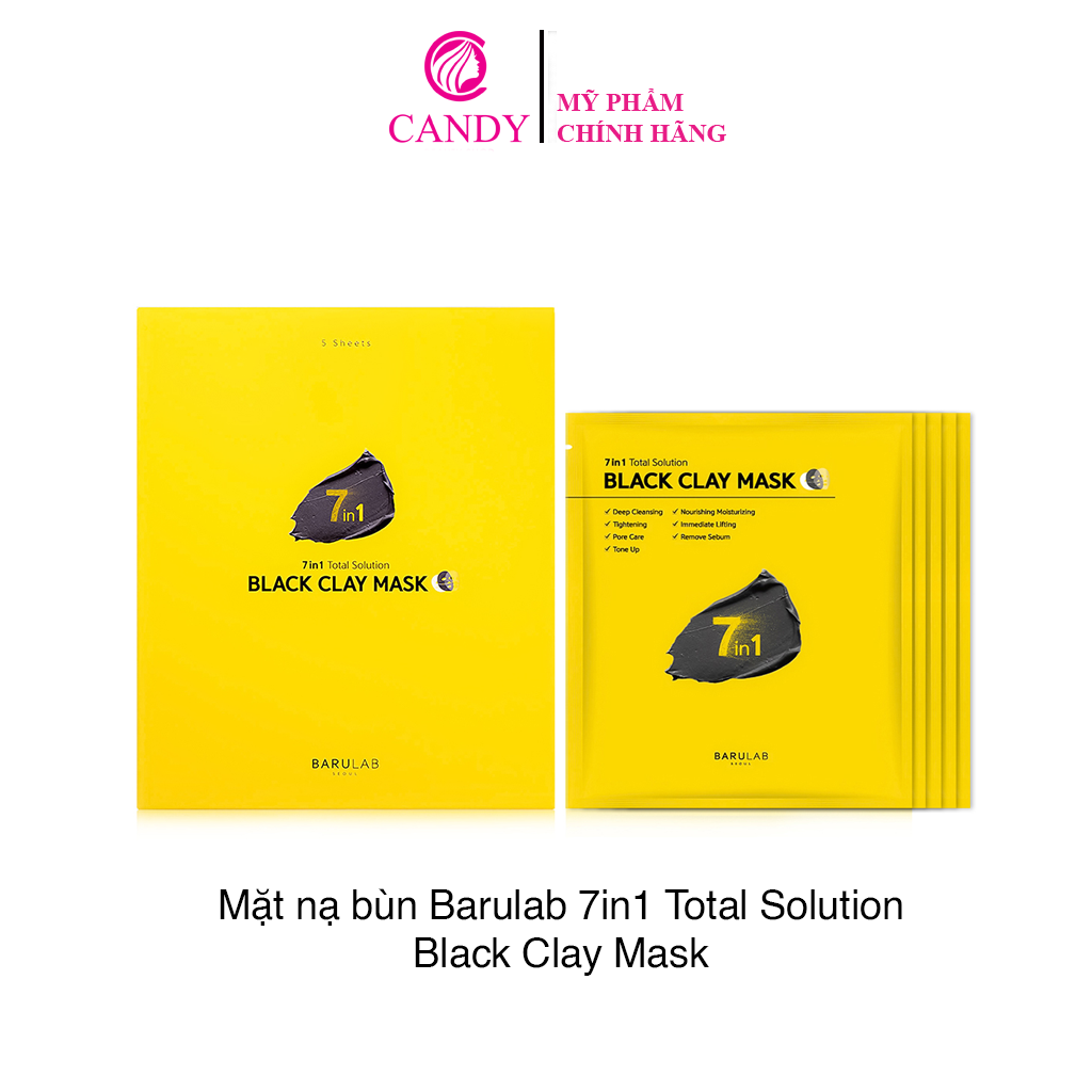 [Hoàn Tiền 8%]Mặt Nạ Đất Sét BARULAB 7 in 1 Total Solution Black Clay