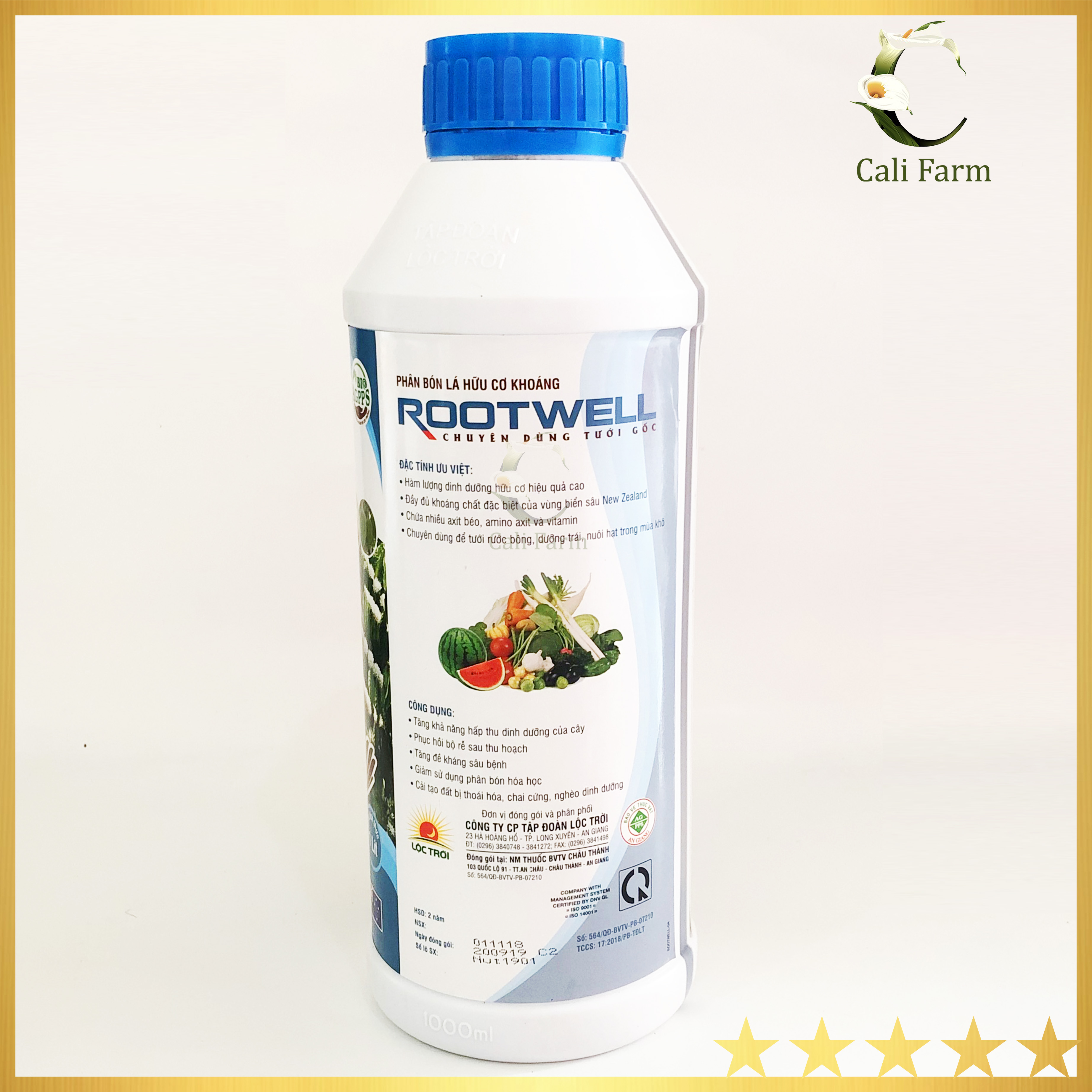 Phân Bón Lá Hữu Cơ Khoáng Cao Cấp Rootwell 1Lít