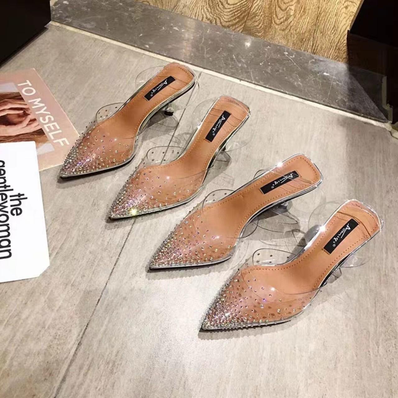Giày cao gót quai trong tán đinh GIÀY LINHLINH
