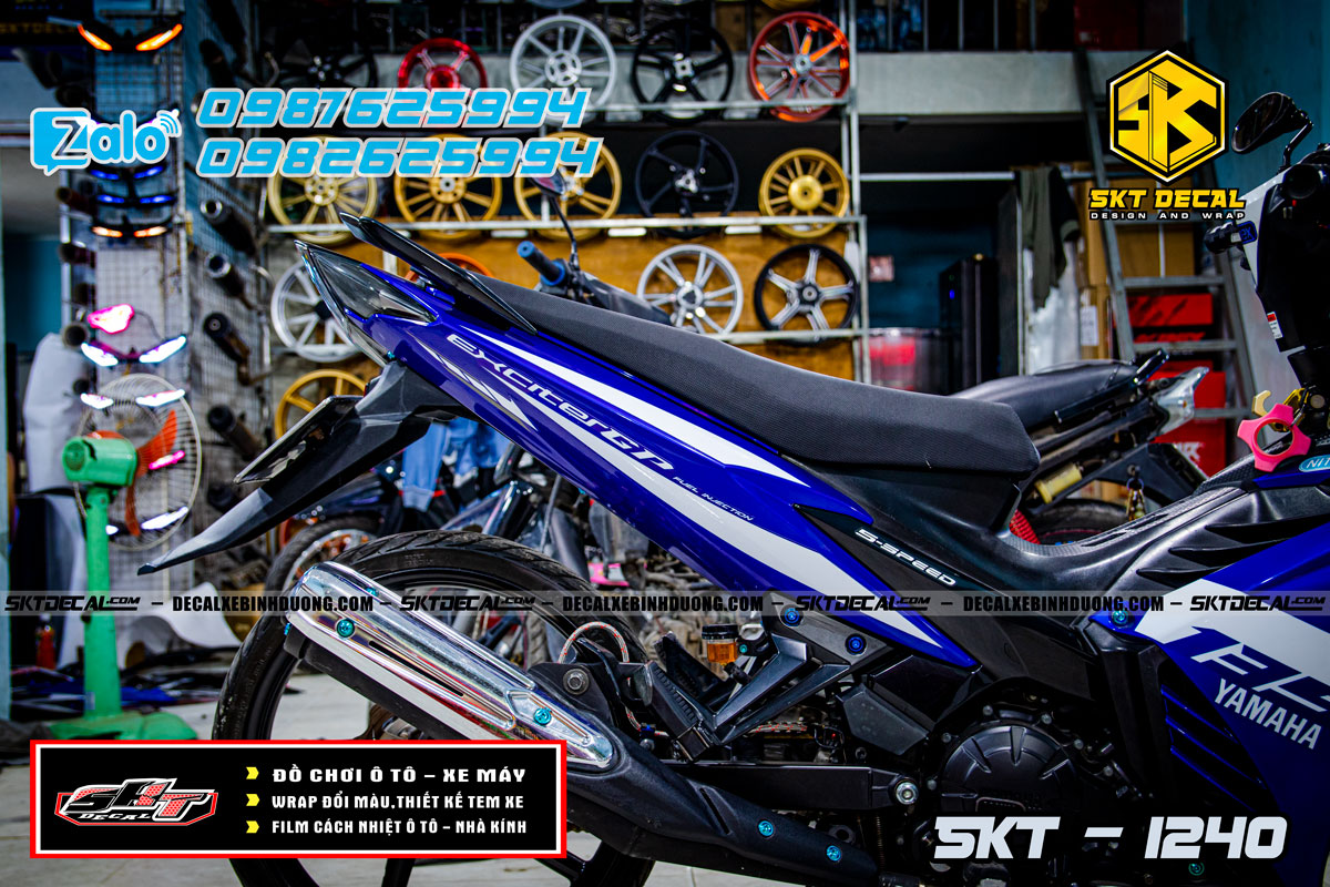 Tem Trùm Exciter 135 Xanh Trắng Chế 1240
