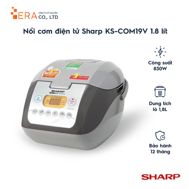Nồi Cơm Điện Tử Sharp KS-COM19V 1.8L