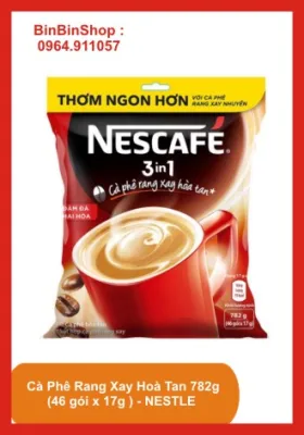 Cà phê rang xay hoà tan Nescafe 3in1 bịch 782g (46 gói*17g) - Nestle