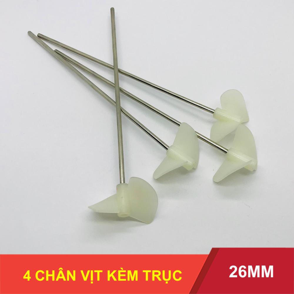 [HCM]Bộ 4 chân vịt nhựa 2 cánh 26mm kèm 4 trục 2mm 4 khớp nối nhựa chế thuyền - LK0165