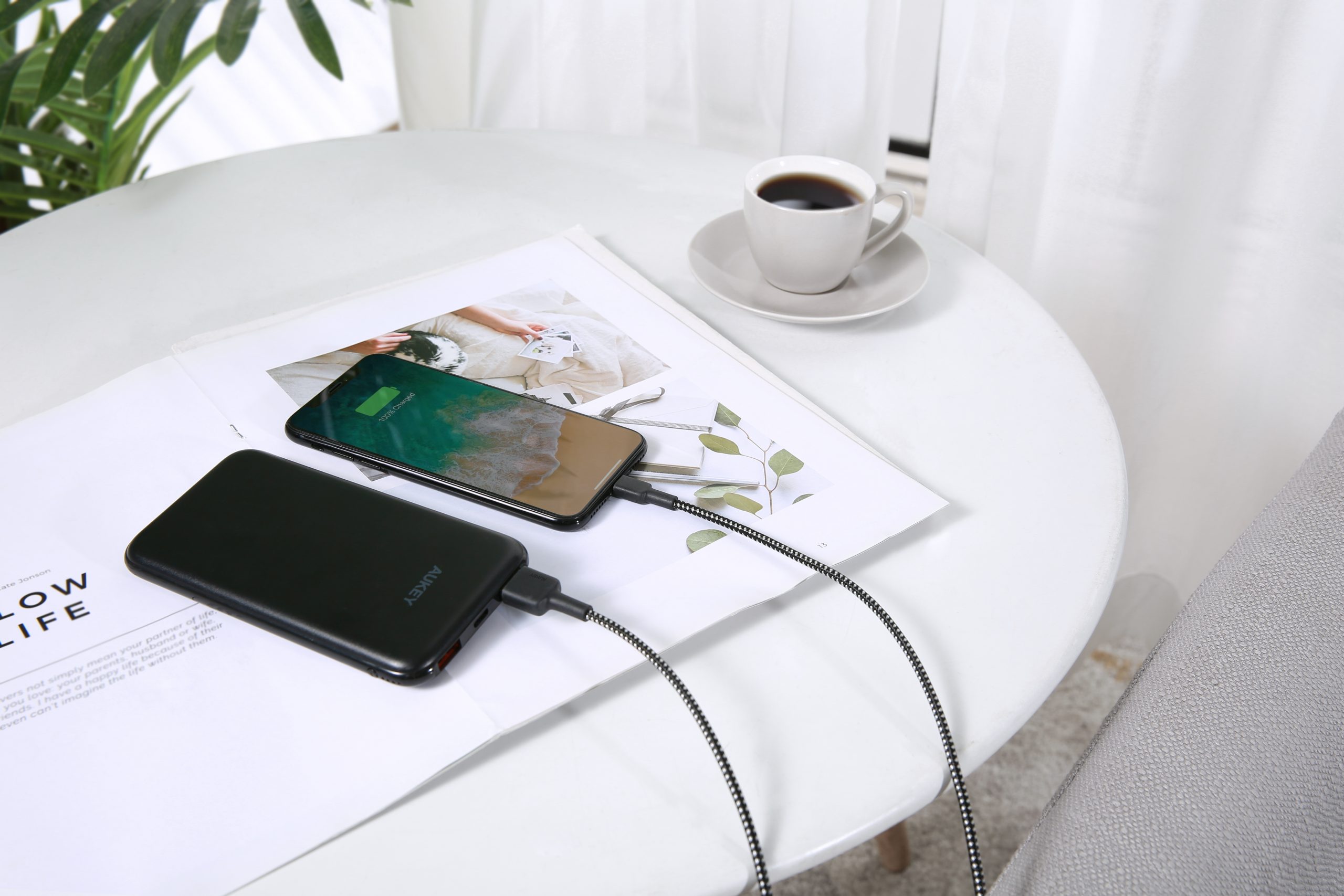 Cáp sạc nhanh cho Iphone hiệu AUKEY CB-BAL3, Nilon, MFI, dài 1.2m