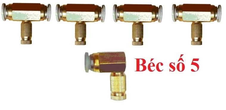 Bộ 5 đế đồng + béc phun sương tưới lan/hoa/rau (béc số 4 số 5 số 6 hoặc số 8)