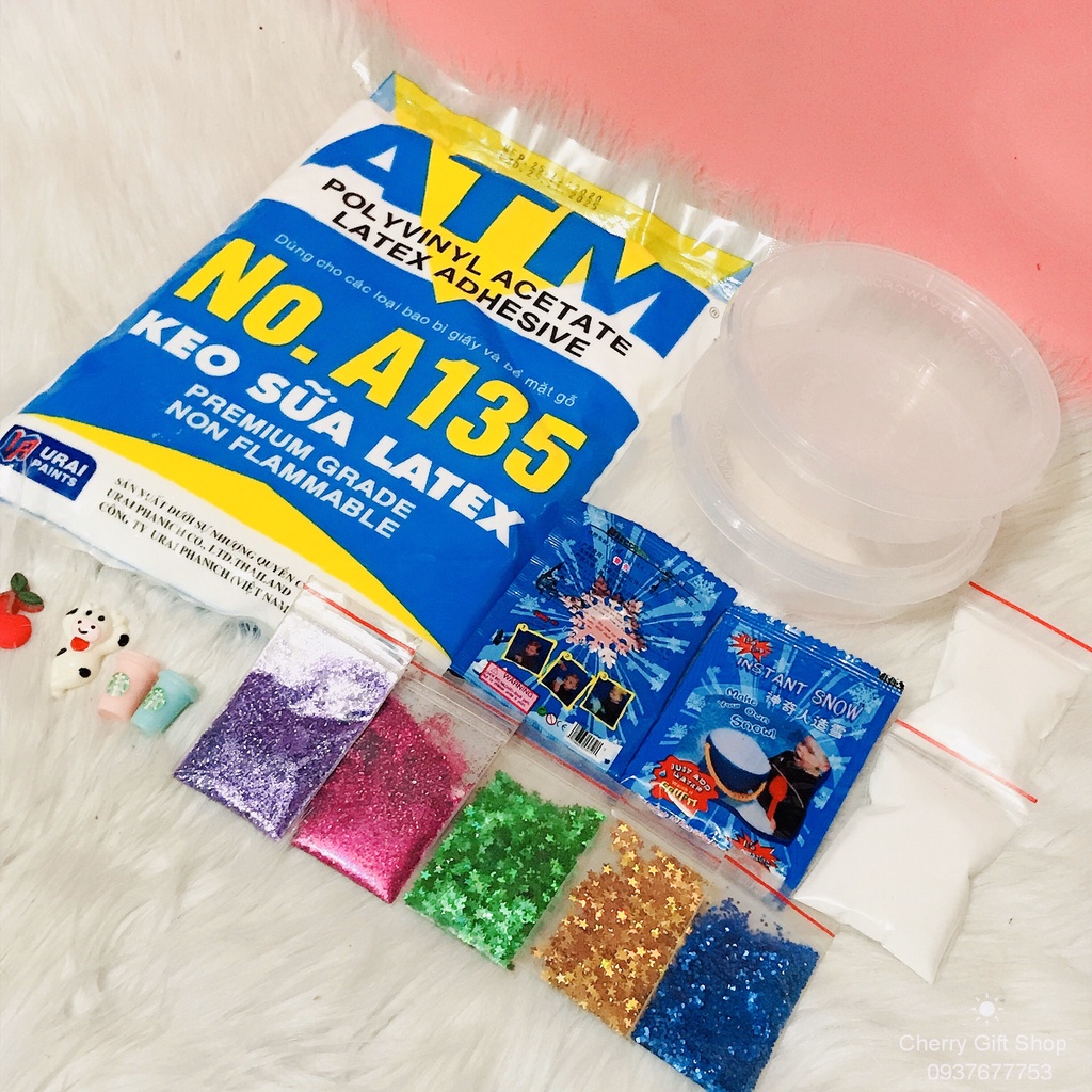 Combo nguyên liệu làm slime, trang trí slime siêu đẹp siêu rẻ 16 món
