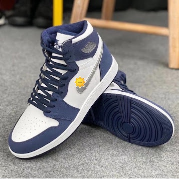 Giày Jordan cổ cao màu xanh navy  - Giày thể thao sneaker Jordan cao cổ JD1 high xanh than hàng 11 cao cấp Full Box