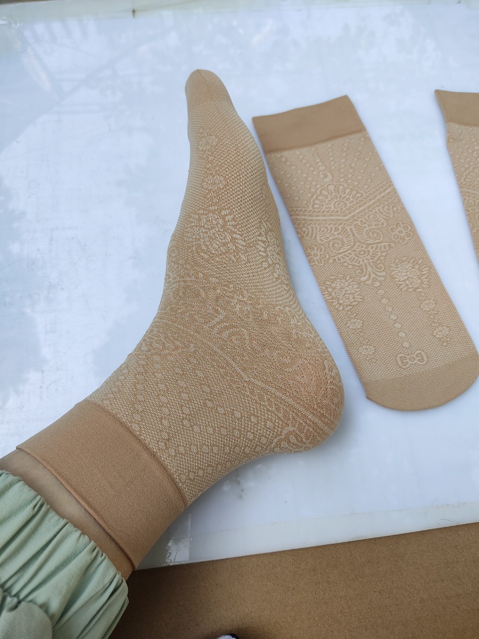 5 đôi tất gấm cho bà cho mẹ, tất da chân dày