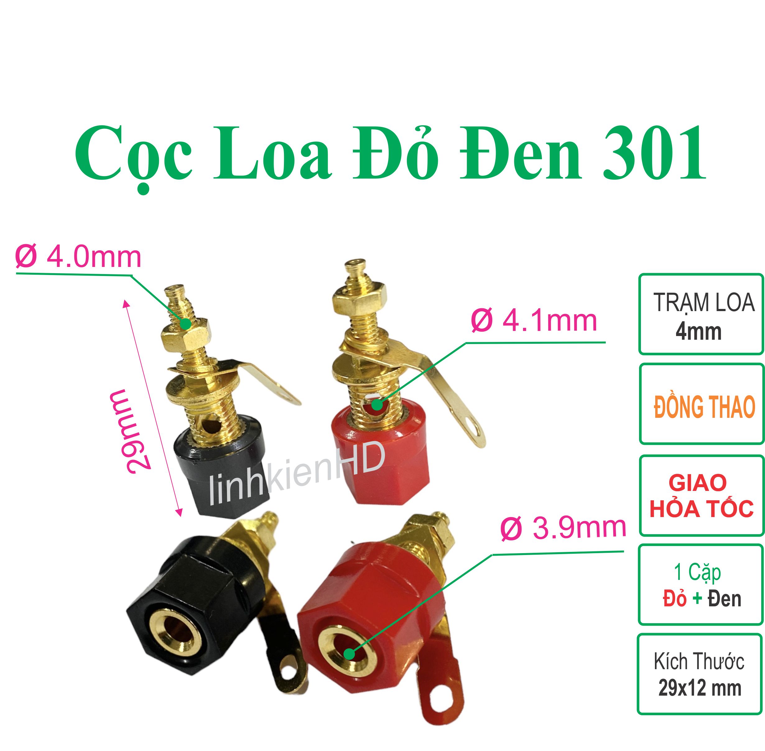 Combo 5 Cọc Loa Đỏ Đen Trạm loa 301 - LinhKien HD