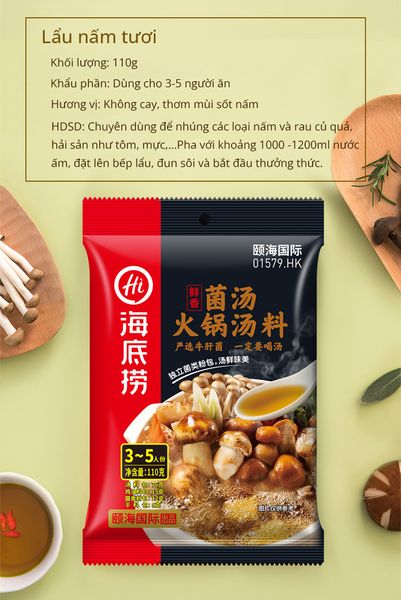 Cốt lẩu Haidilao size to 3-5 người ăn