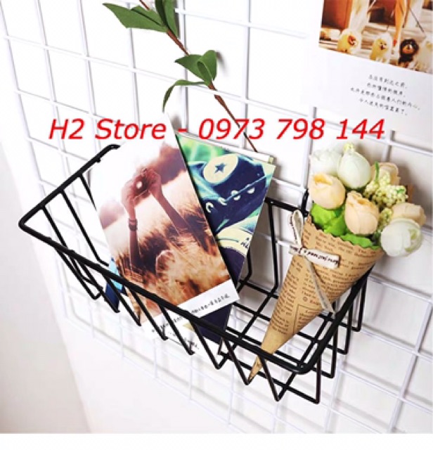 GIỎ LƯỚI ĐA NĂNG CÓ MÓC TREO, DECOR SIÊU ĐẸP ( GIỎ TRUNG )