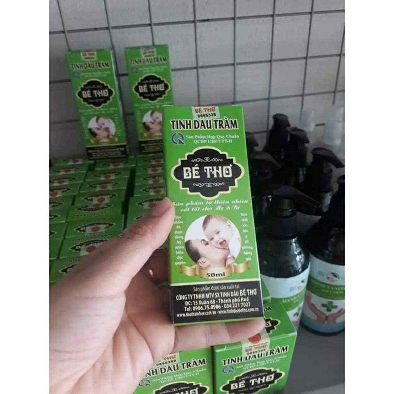 Tinh dầu tràm nguyên chất Bé Thơ Huế 50ml (Chính hãng Công ty Sản xuất Tinh dầu Bé Thơ)