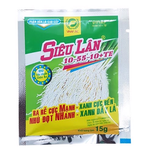 5 gói PHÂN BÓN SIÊU LÂN 10-55-10+ TE 15G (PHÂN BÓN SIÊU LÂN 10-55-10+ TE 15G)