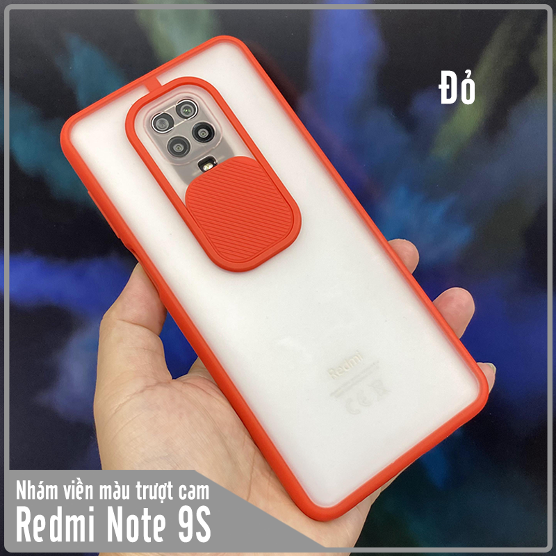 Ốp lưng cho Xiaomi Redmi Note 9S - Note 9 Pro nhám viền màu trượt camera