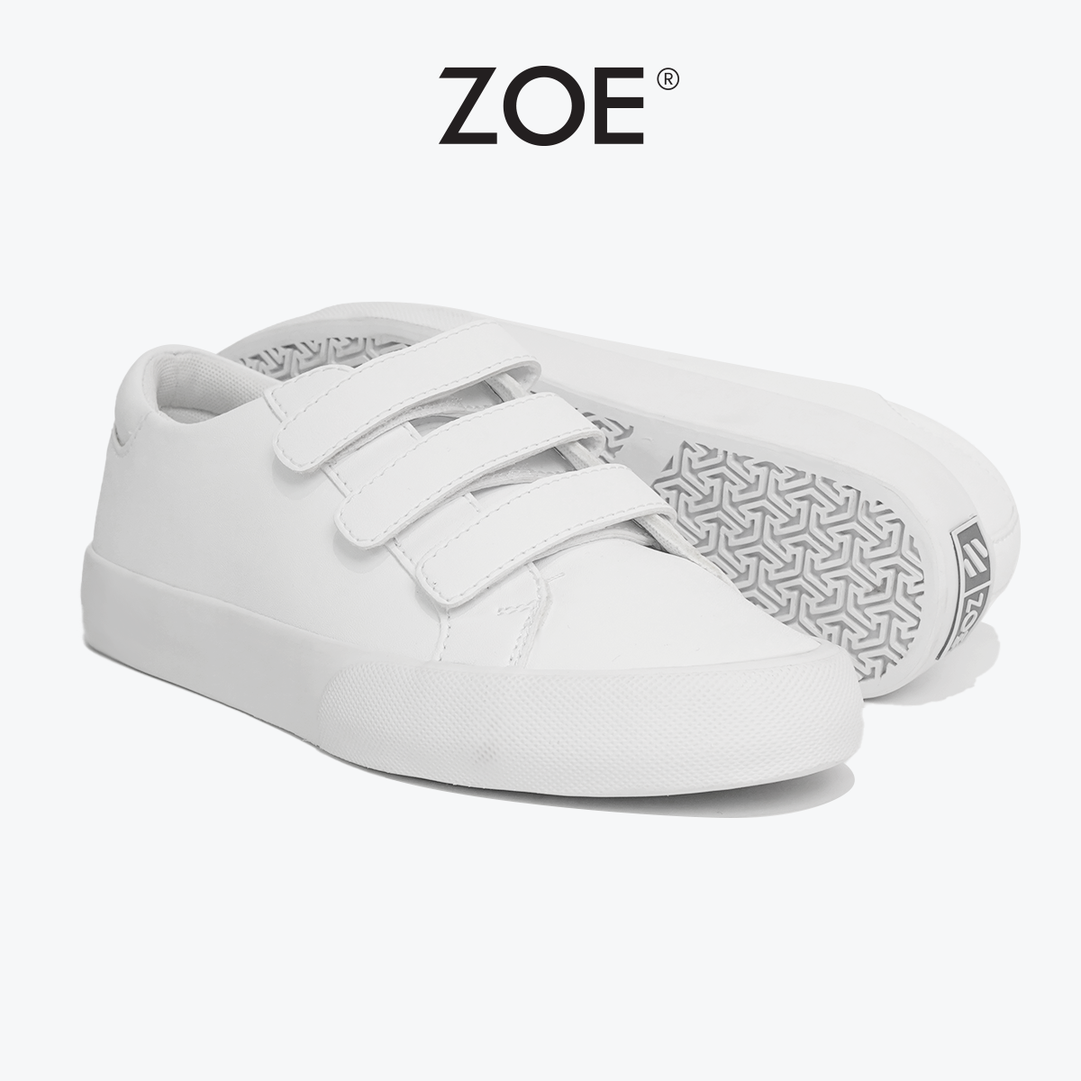 Giày Sneaker Trắng Quai Dán Zoe (Giày Thể Thao Trắng Hook N'Loop - SK005) | Zoe Official