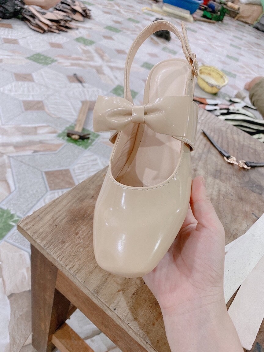 Sandal nữ , giày nữ 3p thắt nơ tiểu thư cực xinh