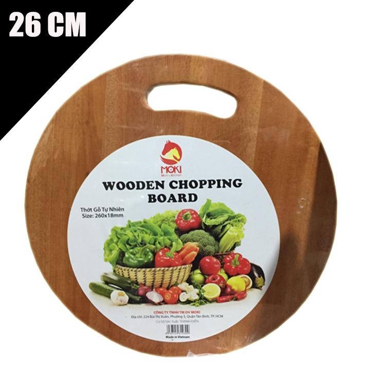 Thớt gỗ xà cừ tròn 26 cm dày dặn