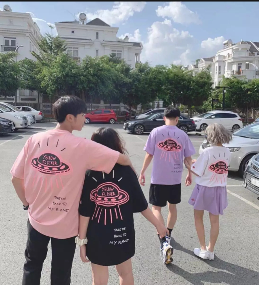 XẢ HÀNG - ĐỒNG GIÁ 19K Áo thun nam nữ form rộng Hàn Quốc in hình Đĩa Bay dễ thương vải dày mịn mát