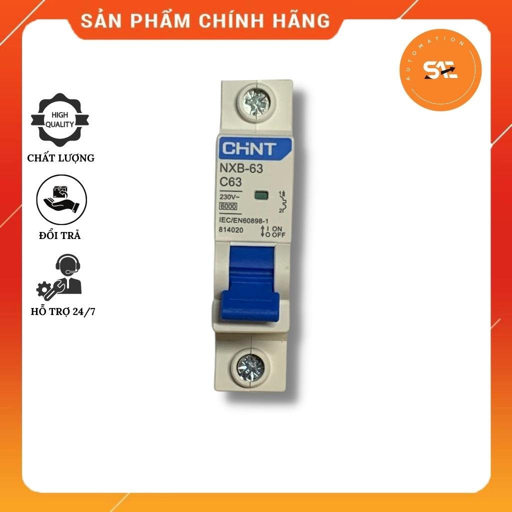 Aptomat 1 Pha 63A CHINT NXB-63, cb tự động CHINT( hàng chính hãng)