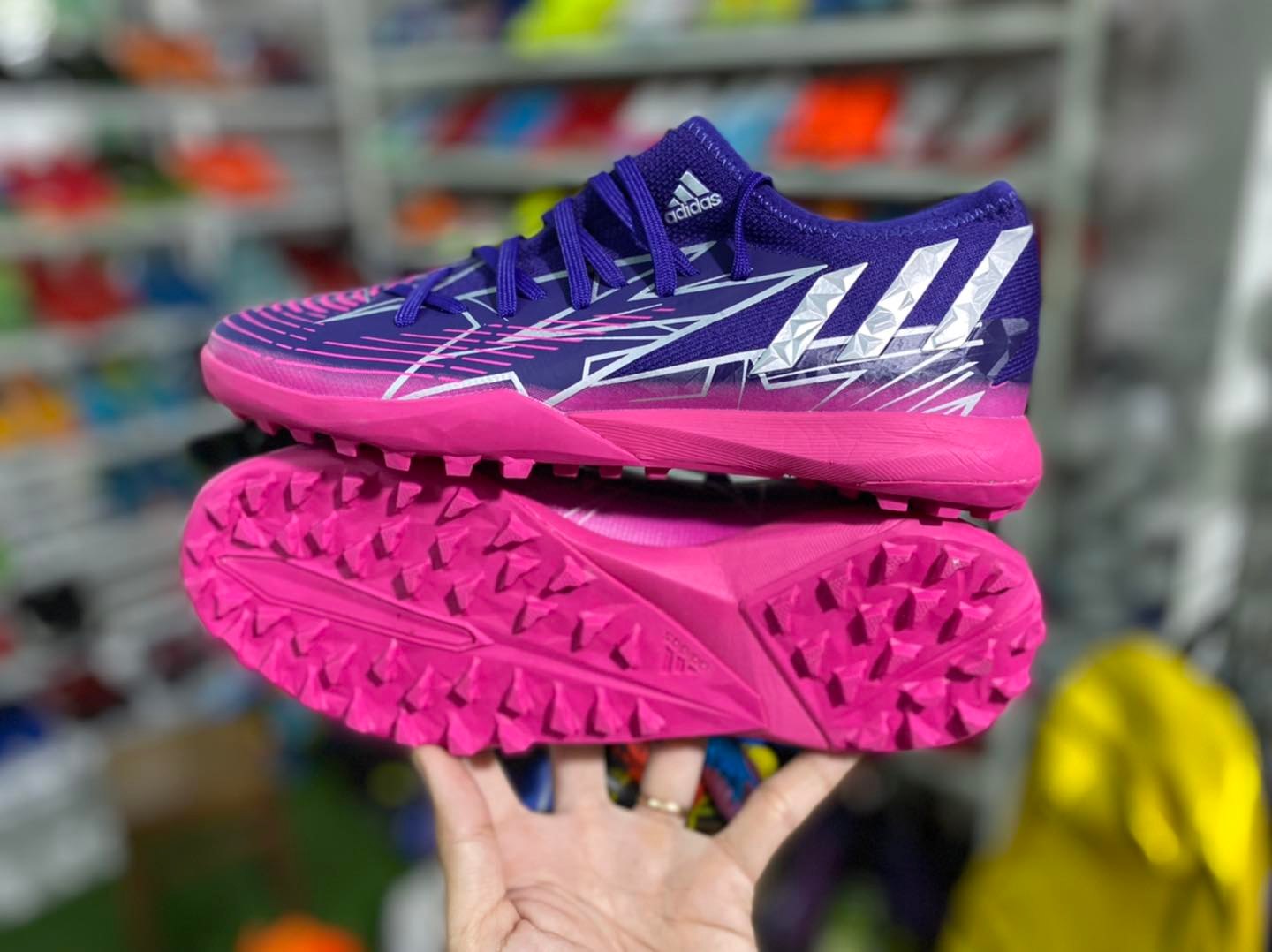 [Rẻ vô địch] Giày Bóng Đá Predator Edge.3 Tím Than Hàng Cao Cấp