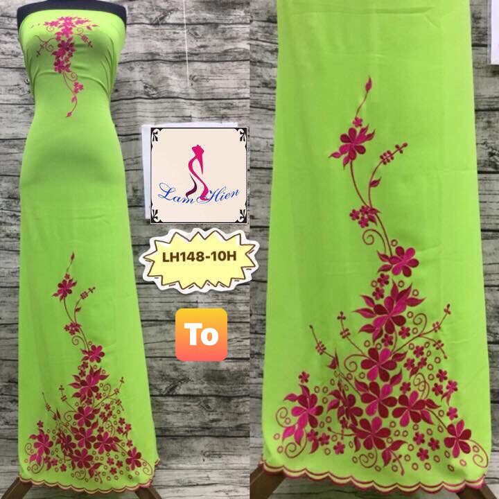 Vải may áo dài thêu rude tà LH148