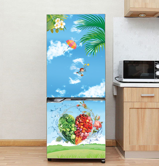 [HCM]DECAL DÁN TRANG TRÍ TỦ LẠNH TRÁI TIM RAU CỦ