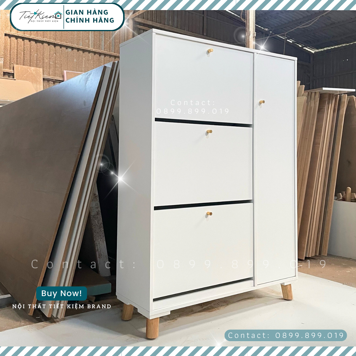 Tủ giày đẹp bằng gỗ NTTK TG88698