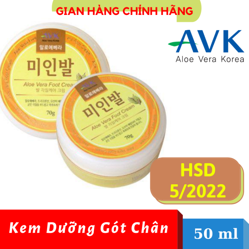 Kem dưỡng da chân AVK Aloe Vera Foot Cream (70g) | Dưỡng ẩm, tẩy tế bào chết, khử mùi hôi chân | Nhập khẩu Hàn Quốc