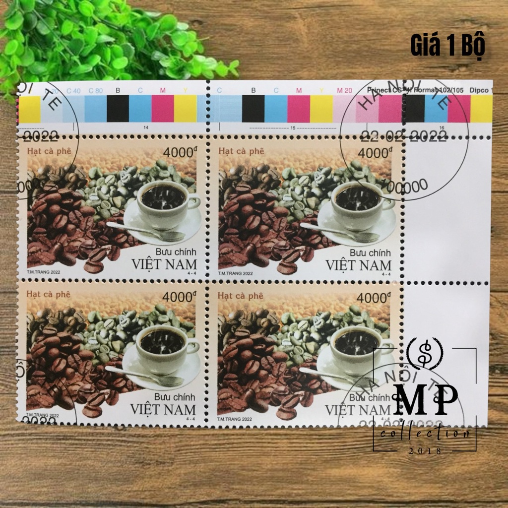 [25] Bộ tem hoa hạt quả và cây cà phê 4 tem.