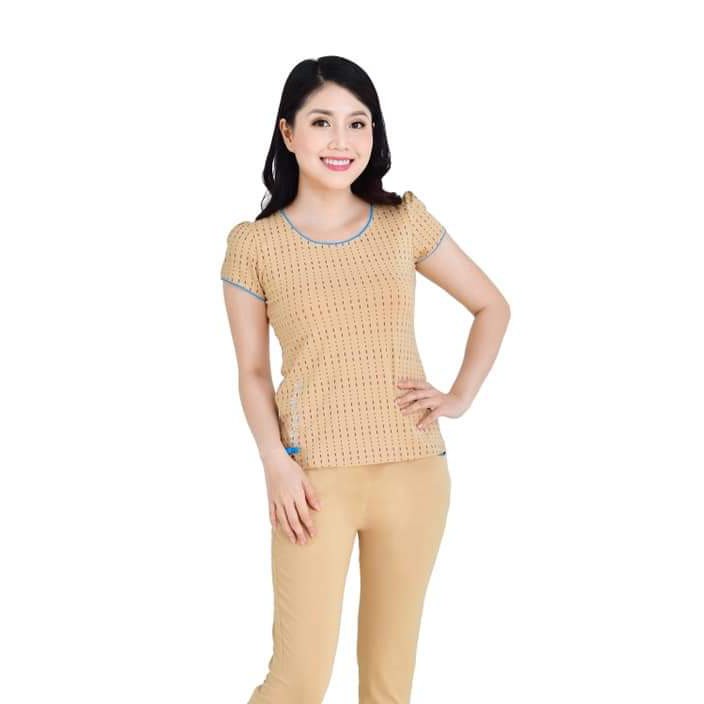 Thanh lý bộ mặc nhà gia hồi chấm hoa màu