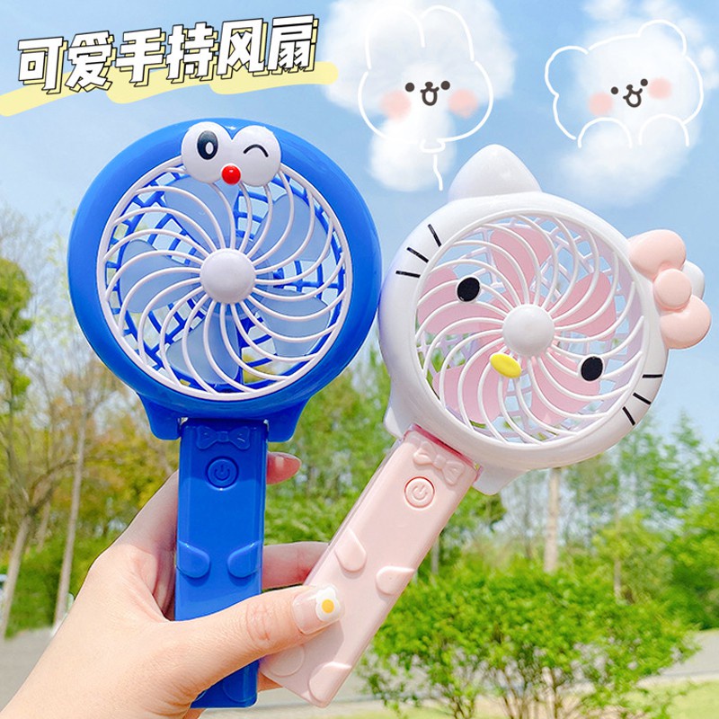 Quạt quạt cầm tay cute có thể gấp ( tặng kèm pin)