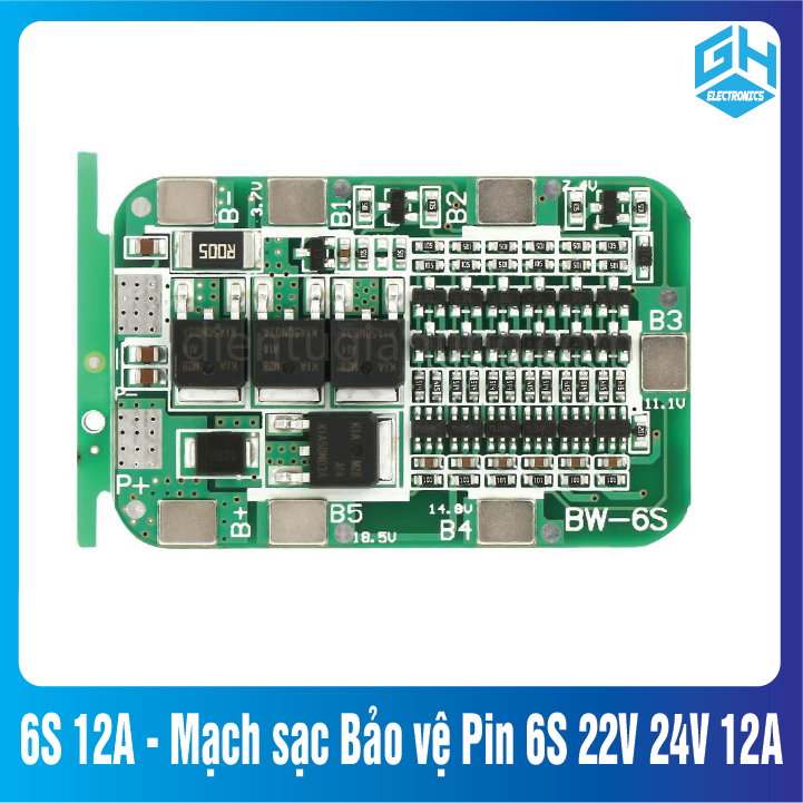 Mạch sạc Bảo vệ Pin 6S 22V 24V 12A