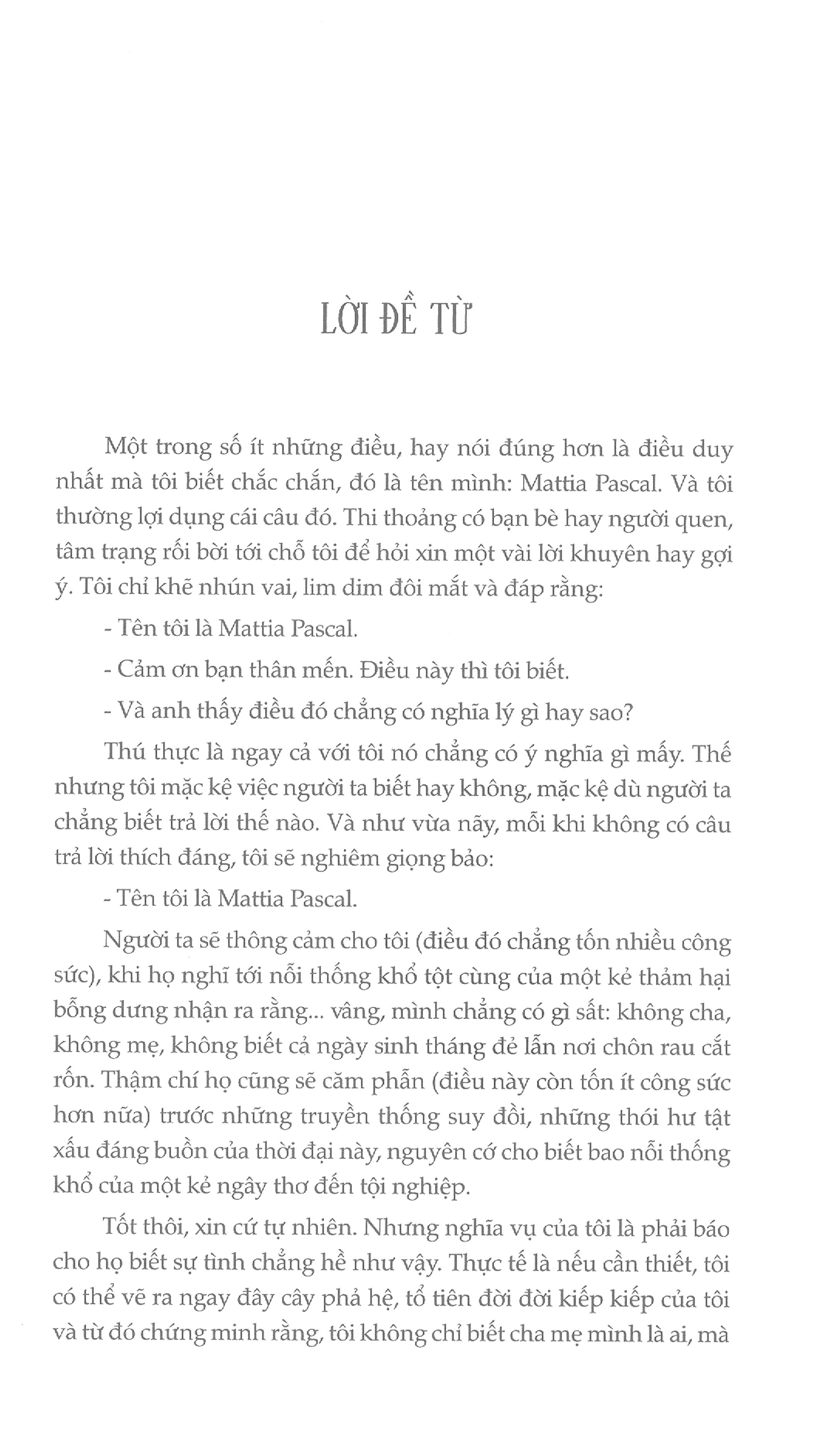 Mattia Pascal Quá Cố