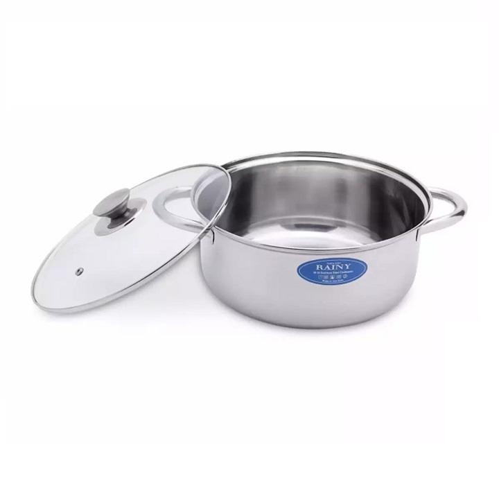[HCM]Bộ 3 nồi inox nắp kính Rainy RN06TT