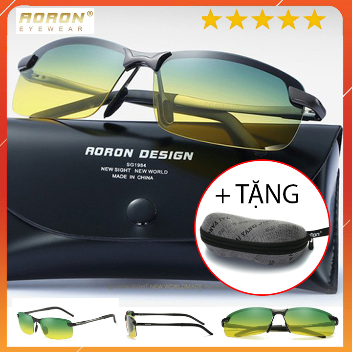 Kính phân cực đi đường ngày và đêm thời trang nam chất liệu hợp kim và palaroid cao cấp AORON 3043RY