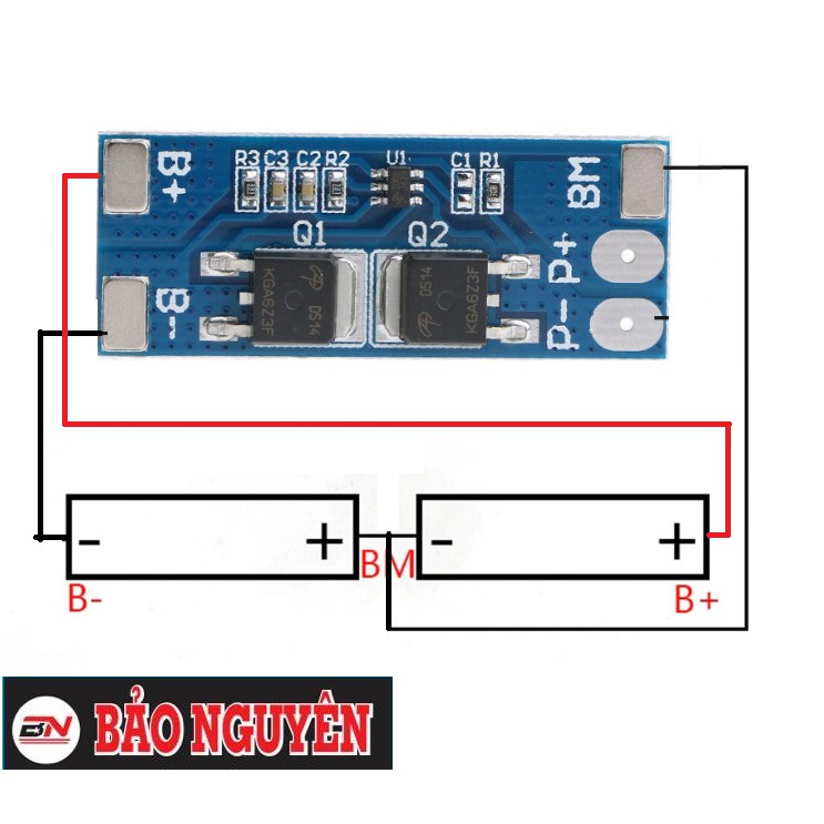 Mạch 2S 8A-15A Bảo Vệ Pin Lithium 18650