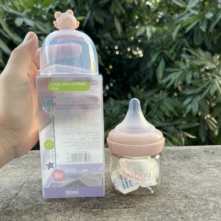 Bình sữa cổ rộng Babuu 90ml/120ml cho bé sơ sinh