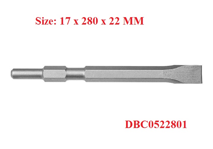 Mũi đục dẹp đuôi lục giác 17x280x22mm ingco dbc0522801