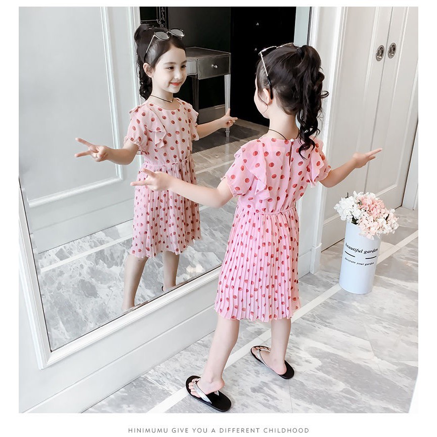 Váy Đầm Voan Xòe Chấm Bi Cho Bé Gái (N00156)