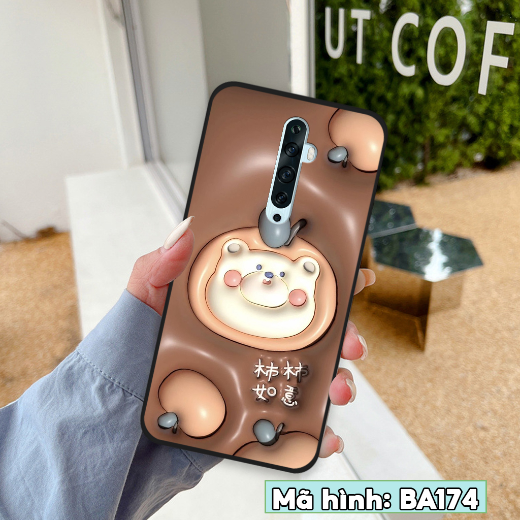 Ốp lưng oppo reno 2 / reno 2f / reno 2z, ốp điện thoại oppo hình 3d gấu nâu gấu lottso
