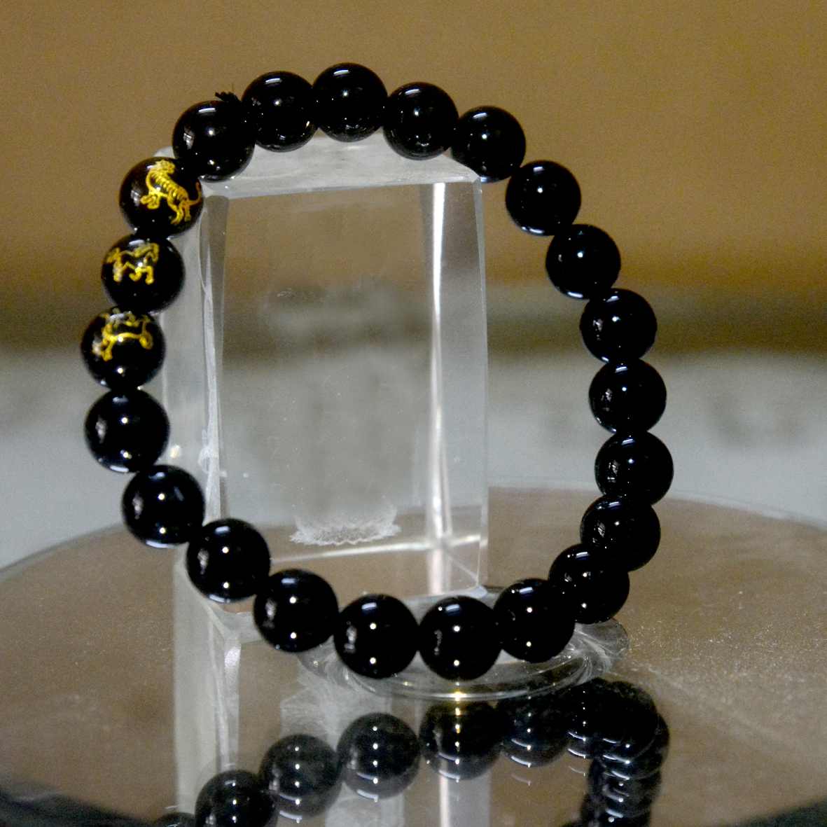 [HCM]Vòng tay con giáp tam hợp đá mã não đen