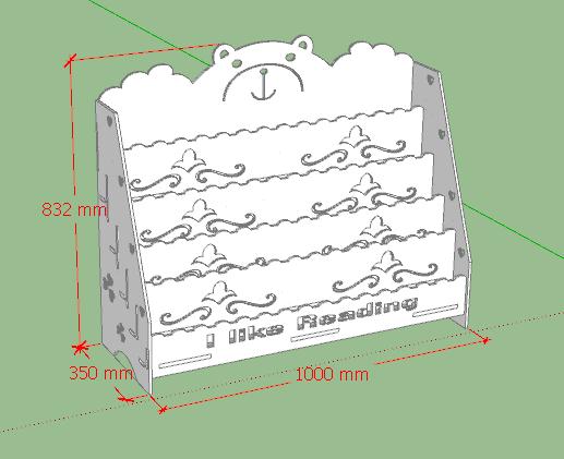 (Khắc tên bé free) Kệ sách Gấu 4 (size nhỡ)
