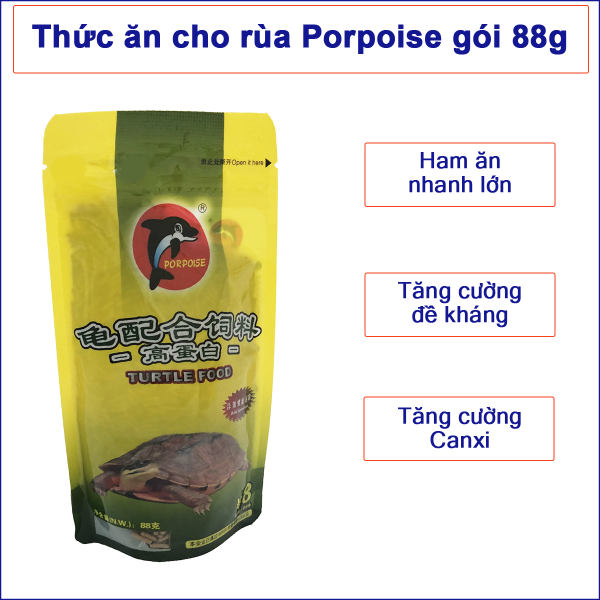 high quality Thức ăn chuyên dụng cho rùa cảnh nhãn hiệu Porpoise gói 88g (giúp rùa ham ăn nhanh lớn tăng sức đề kháng)