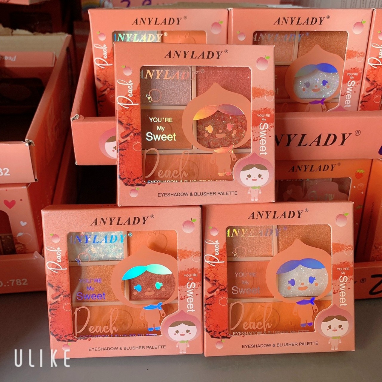 Bảng Phấn Mắt Kèm Phấn Má 5 Ô ANYLADY Peach Sweet CSmp01