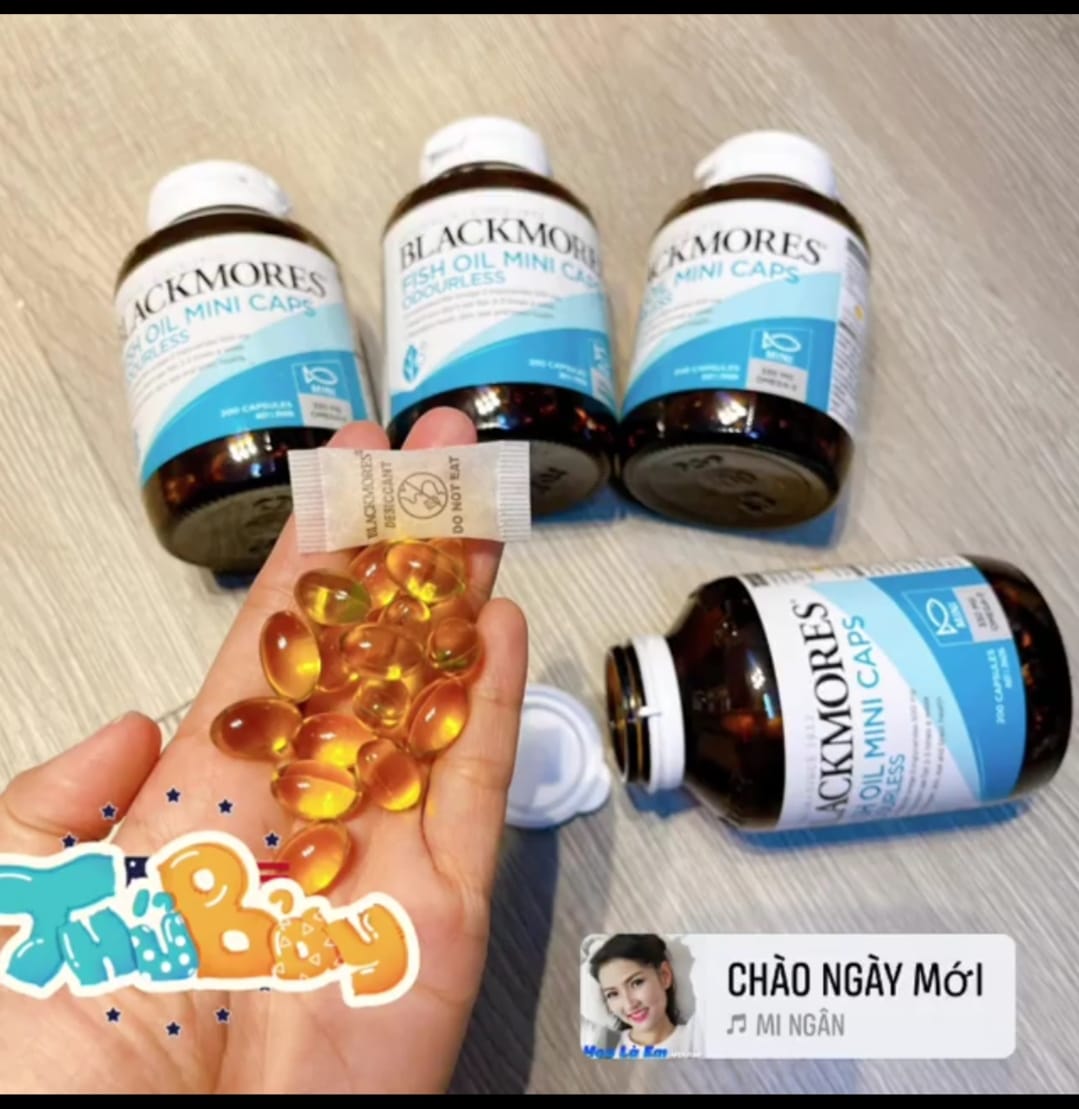 Dầu cá fish oil Blackmores Omega Mini Double Concentrate 200 viên