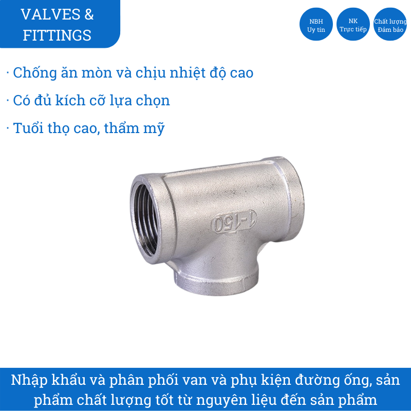 Tê ren inox 304 có nhiều kích thước ( ấn mua để lựa size )