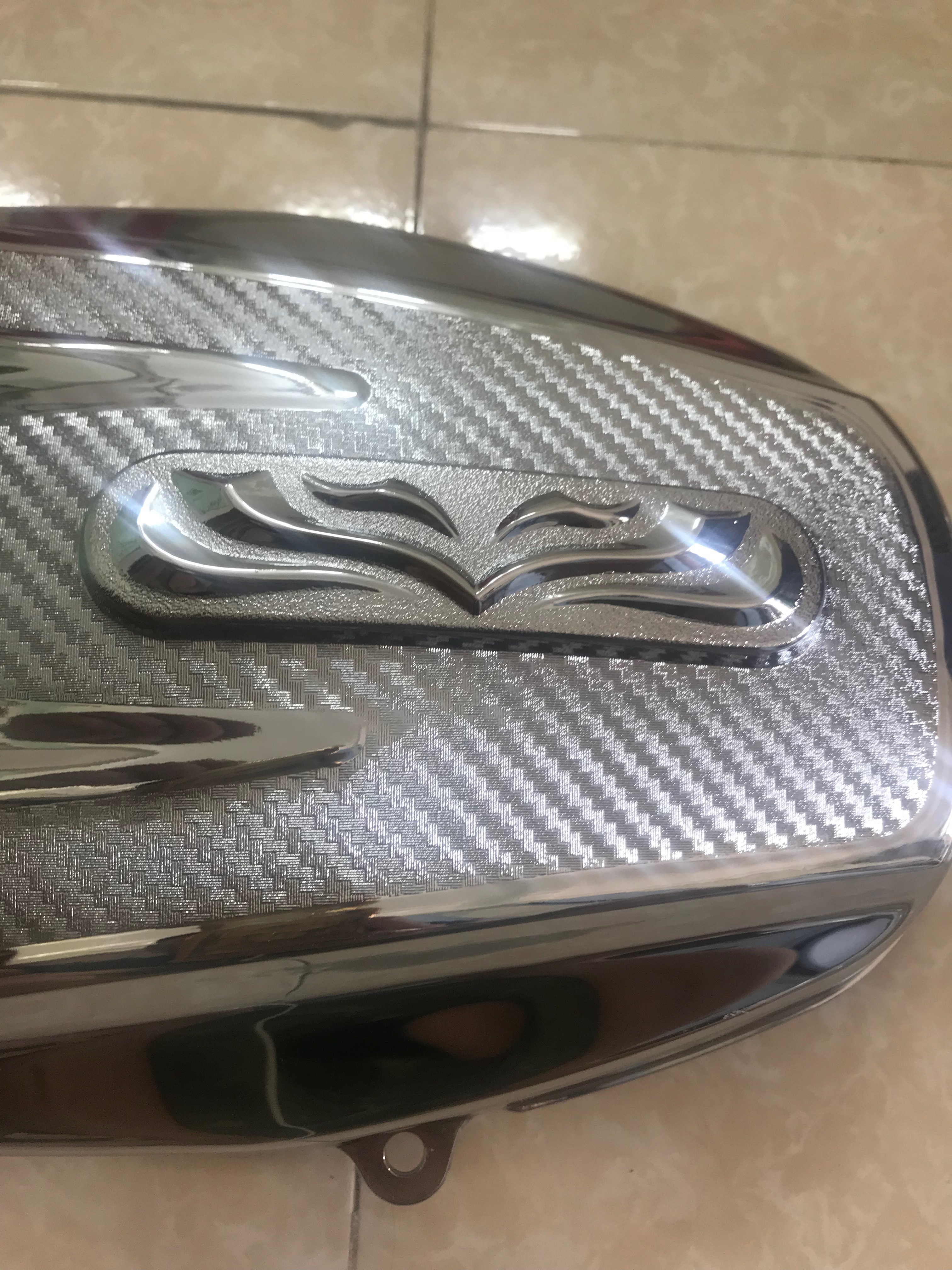 Bộ che Pô và Quạt Gió Xe Air blade 125-150 2016-2019 ốp nhựa mạ crom xi, carbon đen