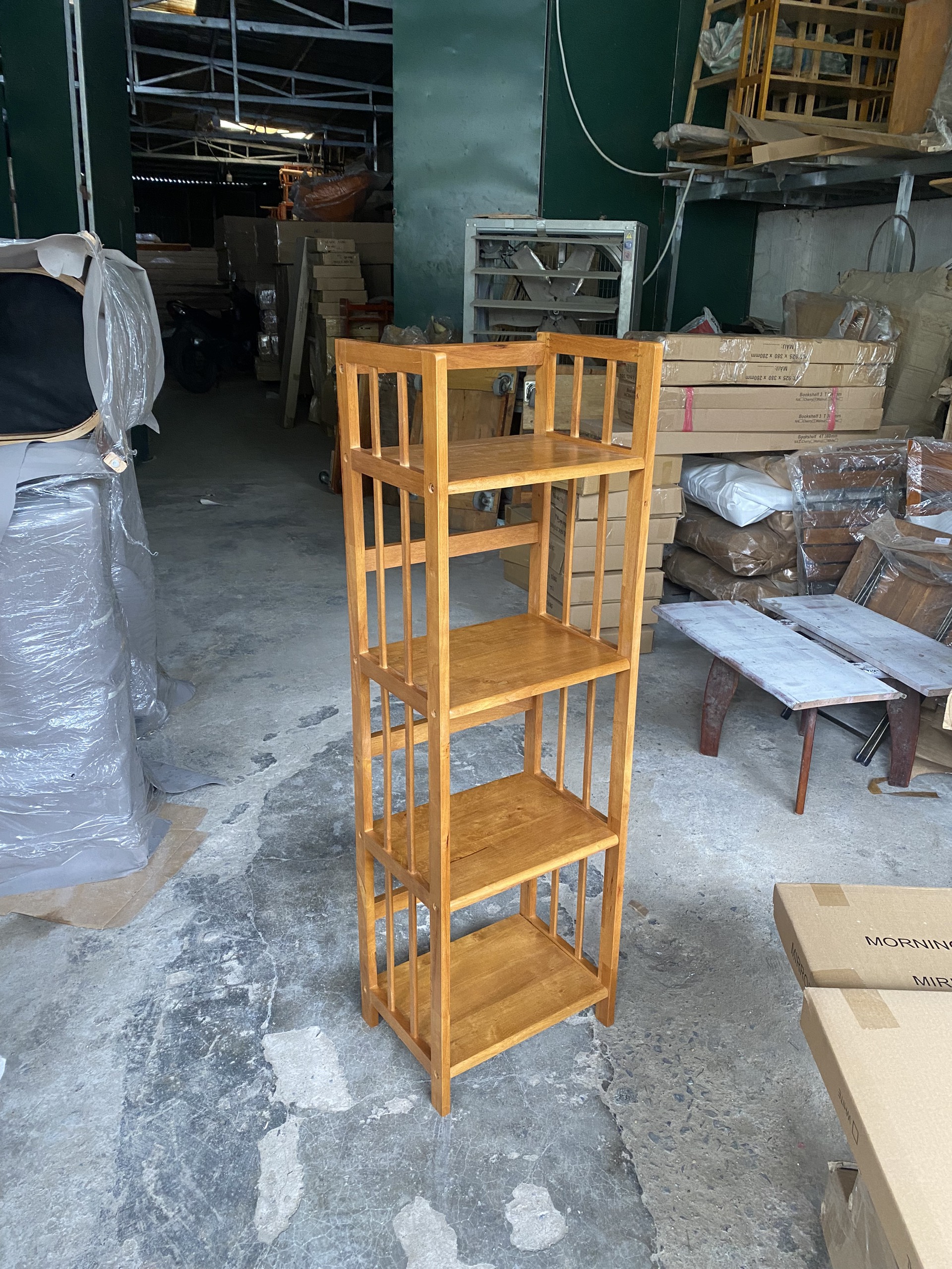 [HCM]Kệ sách 4 tầng 40cm gỗ cao su hàng lắp ráp