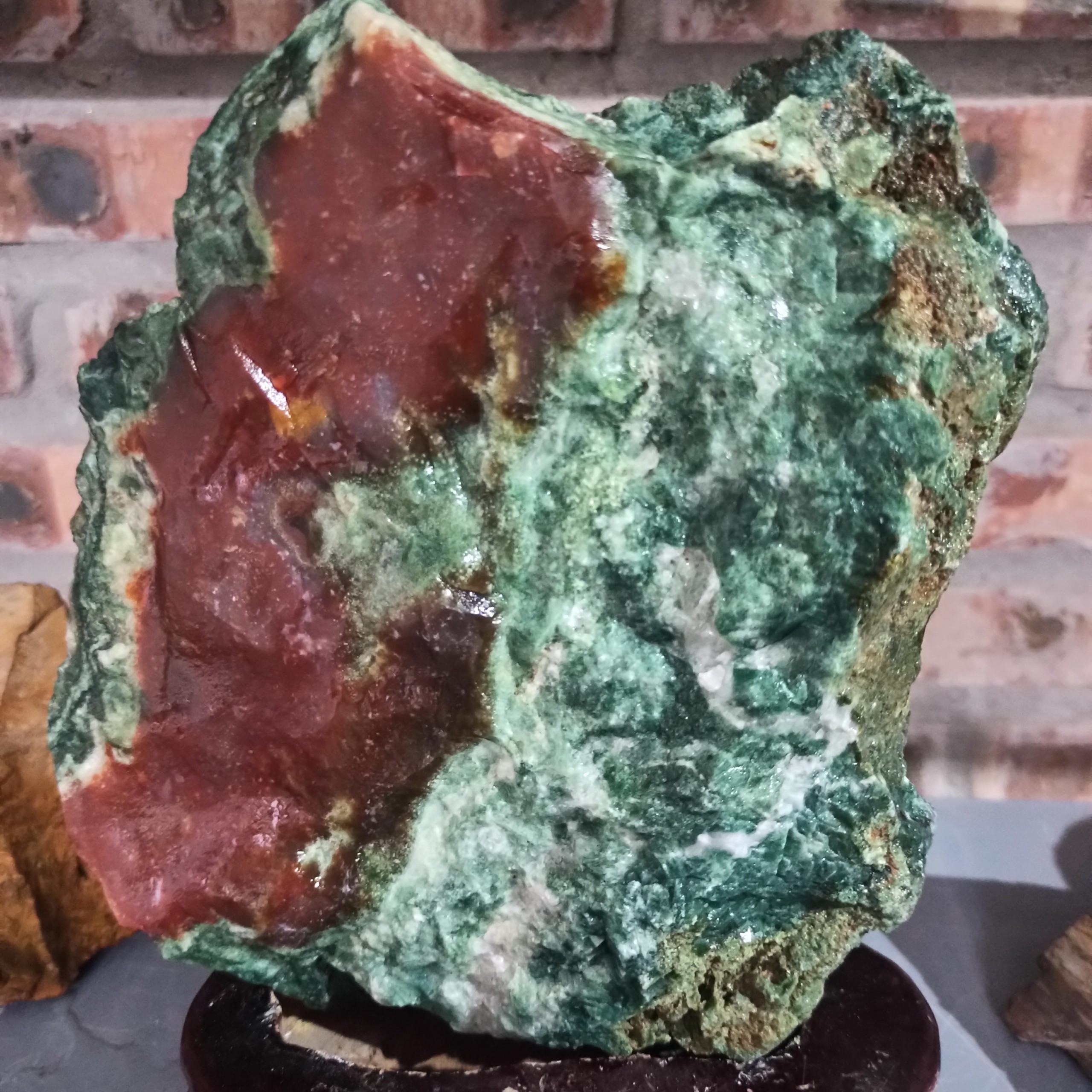 Viên Mã Não Xanh đỏ Red Green Agate