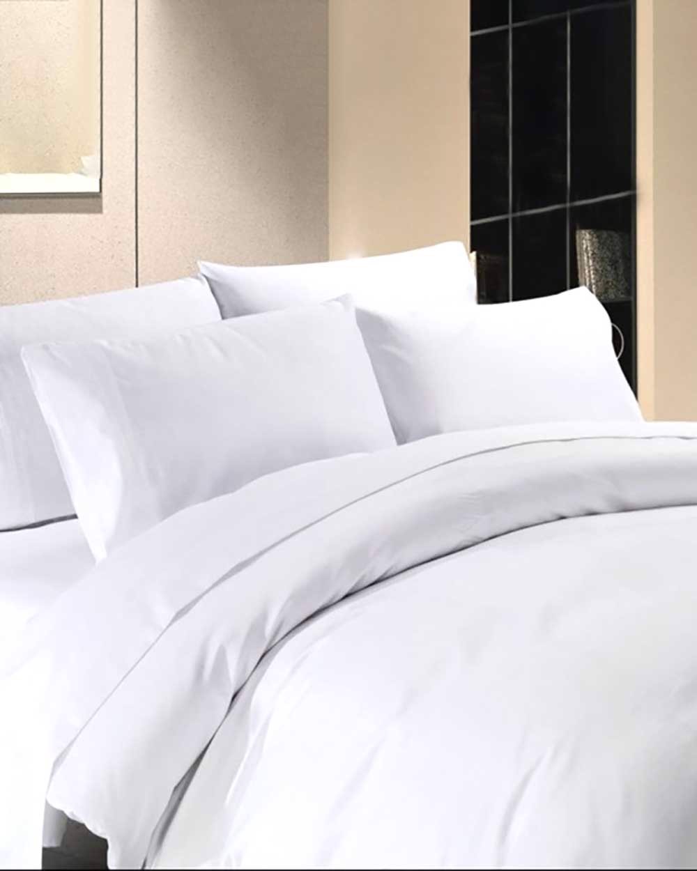Bộ ga gối Thắng Lợi cotton màu trắng